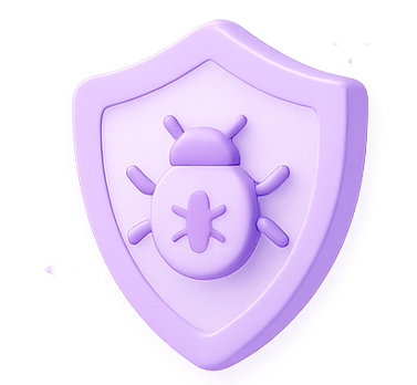 3D security shield icon representing protection against threats.