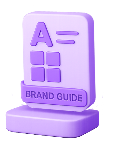 3D document icon representing a professional brand guide.