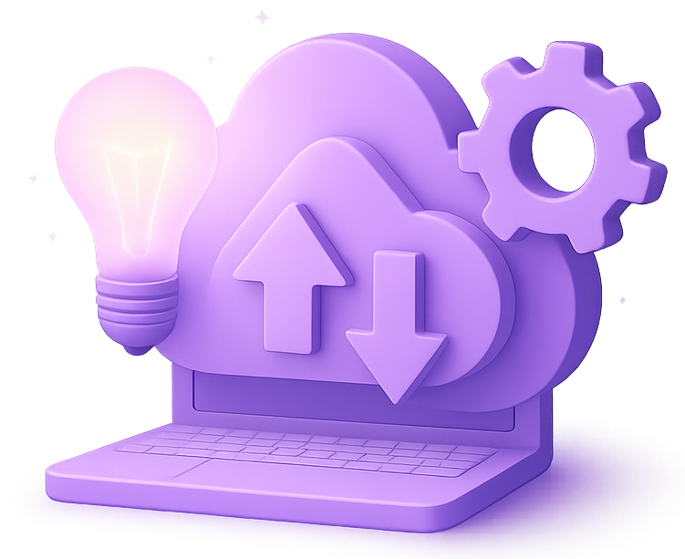 3D illustration of laptop with security lock, gears, and tools representing website maintenance and support packages.