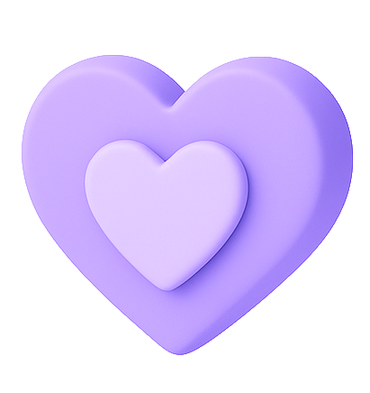 "Human-centered design icon in purple 3D style representing empathy and user-focused web design at MTLweb."