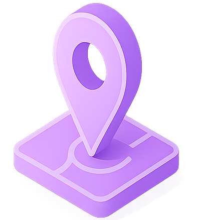3D purple icon representing Montreal connection and locally rooted digital services