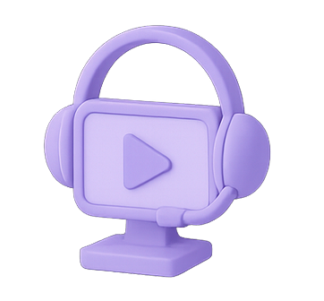 3D person with laptop or headset icon representing website training and support